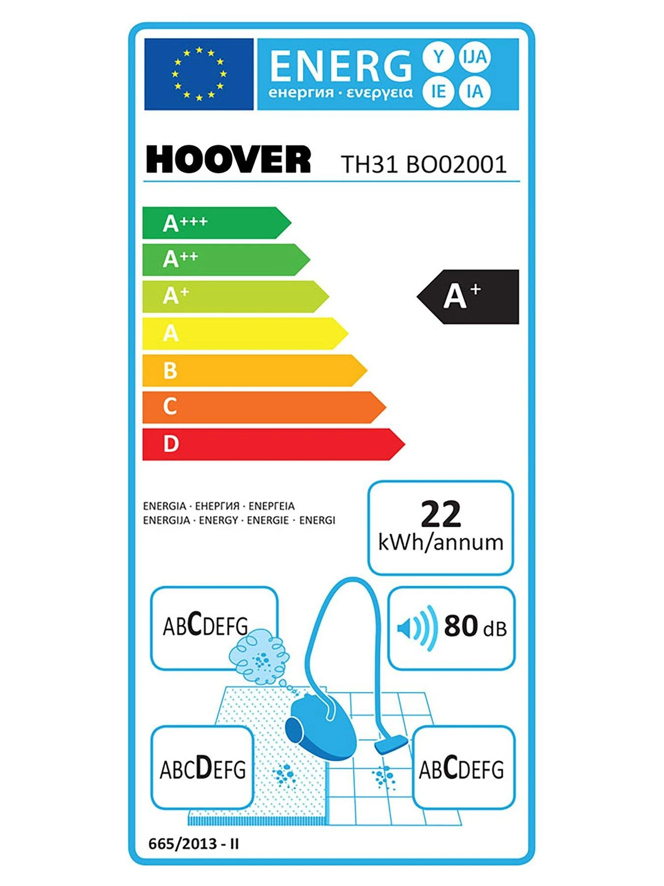 Hoover Breeze Evo Pets TH31 BO02 Upright Vacuum Cleaner - Blue/Black - Image 6