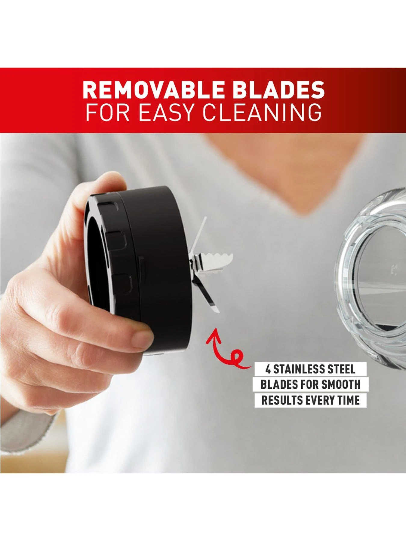 Tefal BL420840 Blendforce II Blender With Plastic Jug - Black - Image 3