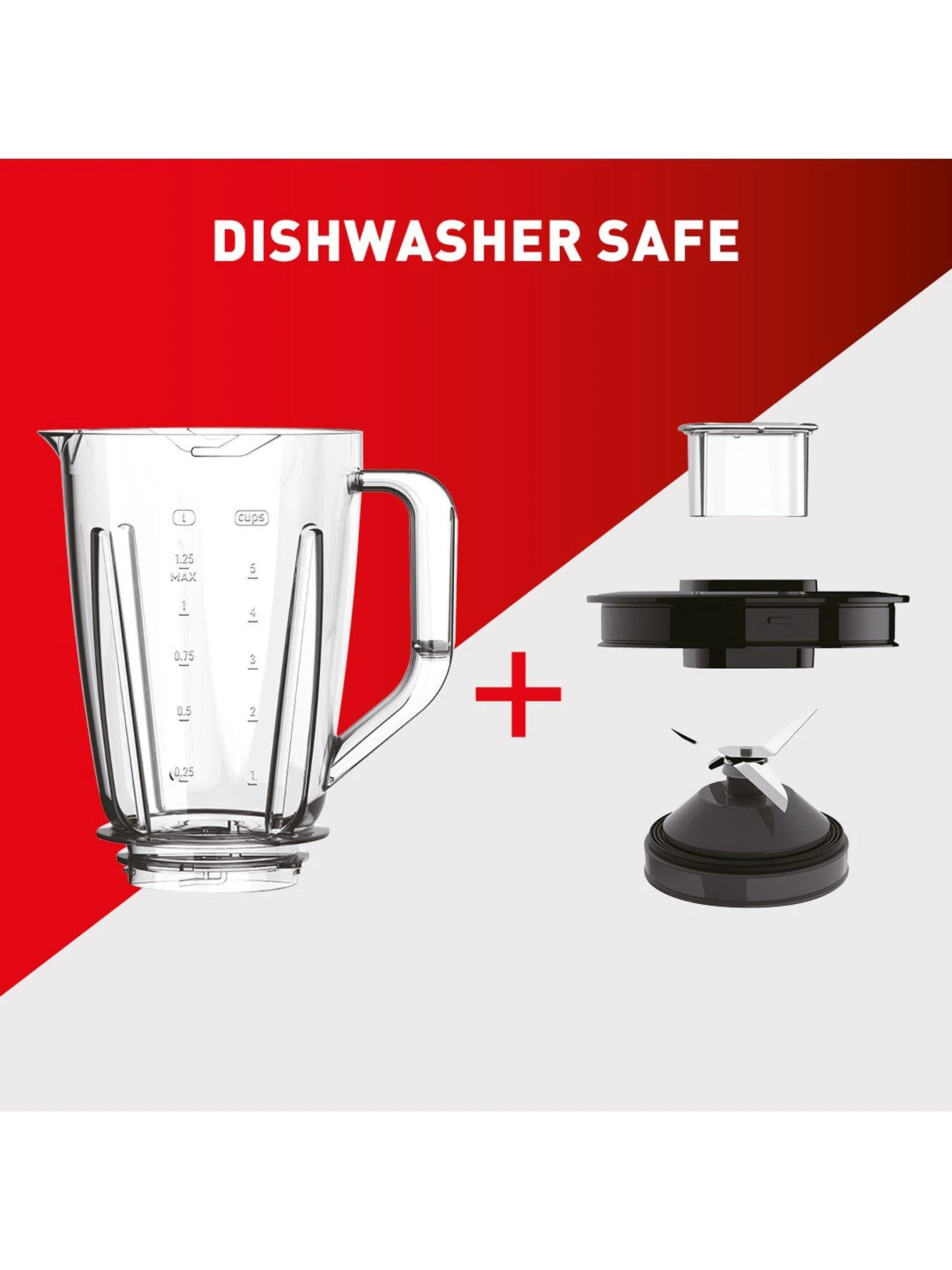 Tefal BL420840 Blendforce II Blender With Plastic Jug - Black - Image 6