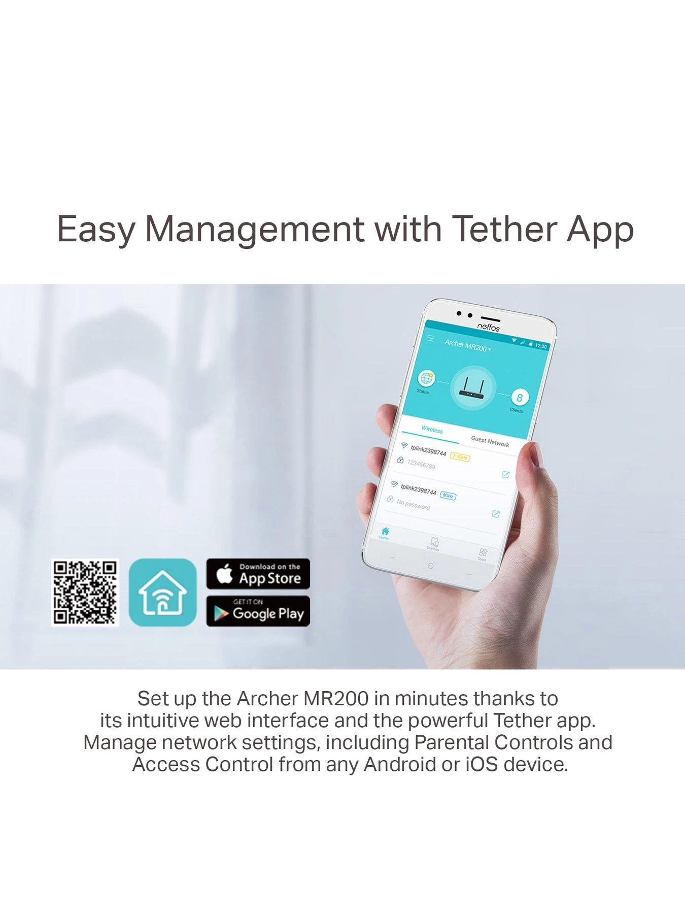 TP-Link TP Link AC750 Dual-Band Wi-Fi 4G LTE Router, Archer MR200 - Image 4