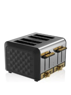 Swan Gatsby Range 4-Slice Toaster - Black/Gold