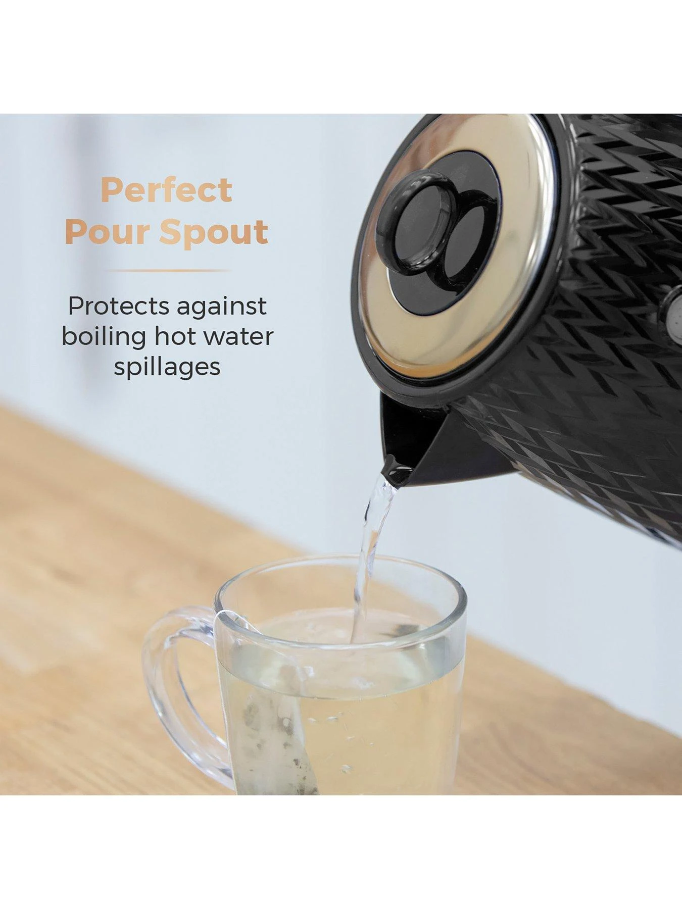 Tower Empire 1.7L Textured Kettle - Black - Image 6