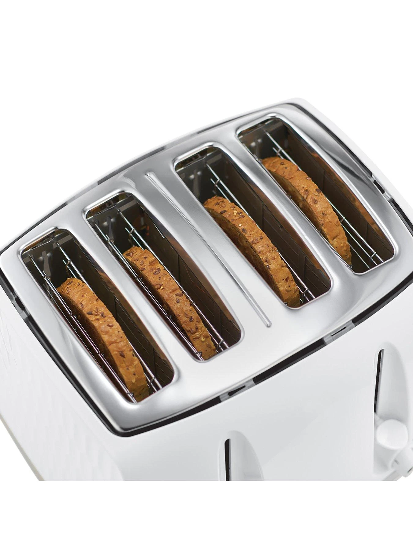 Russell Hobbs Honeycomb 4 Slice White Plastic Toaster - 26070 - Image 3