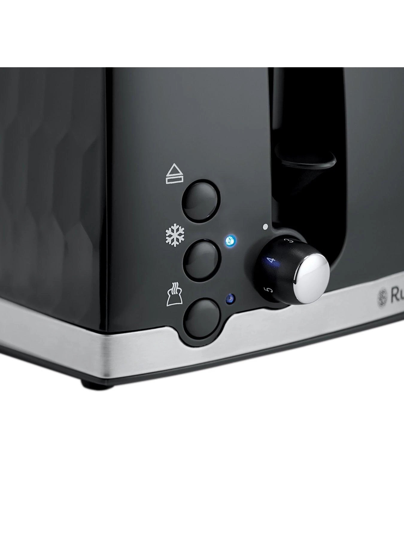 Russell Hobbs Honeycomb 4 Slice Black Plastic Toaster - 26071 - Image 5