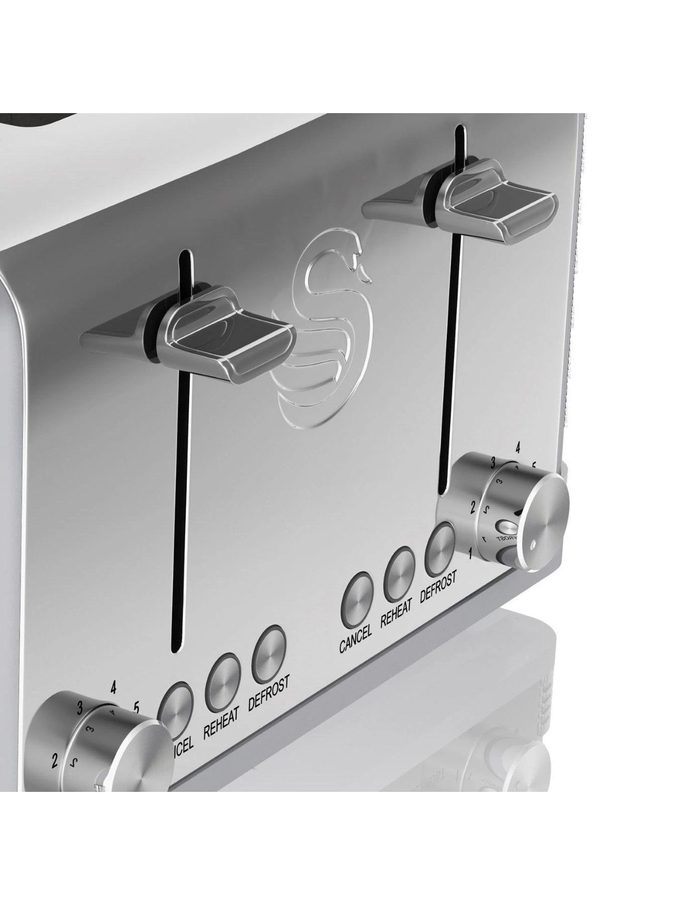 Swan Retro 4 Slice Toaster - Grey - Image 3