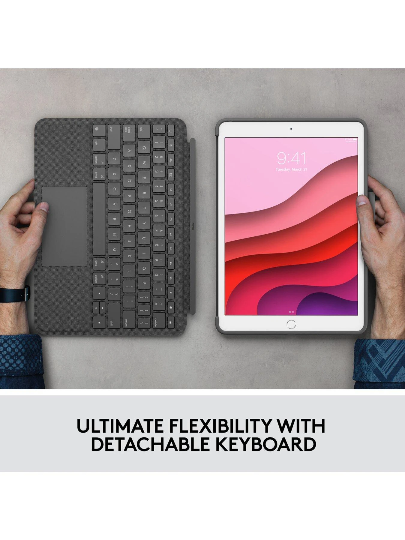 Logitech Combo Touch Backlit Keyboard For IPad (7th Gen) - Image 4