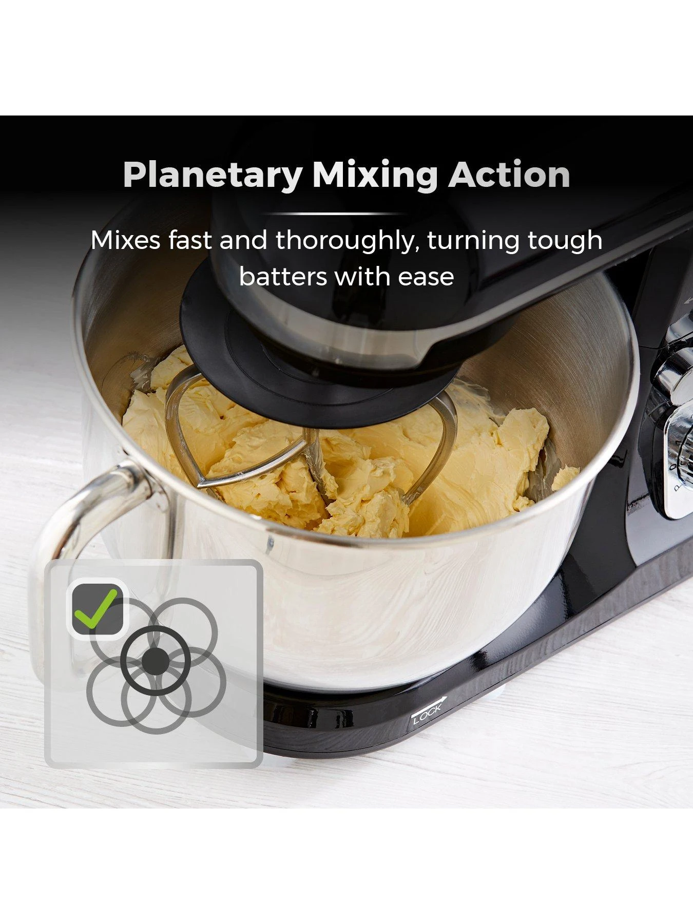 Tower 1000W Stand Mixer - Chrome - Image 4