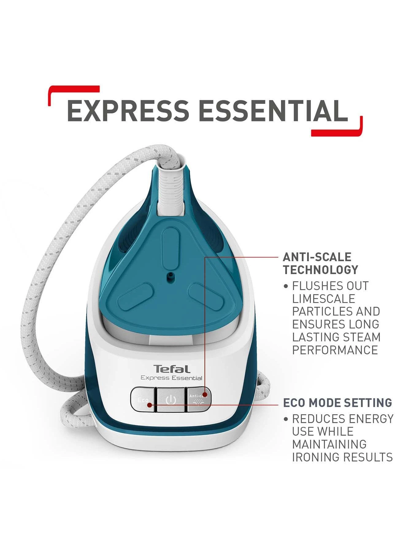 Tefal Steam Generator Iron 1.4L Express Essential SV6115 - Image 2