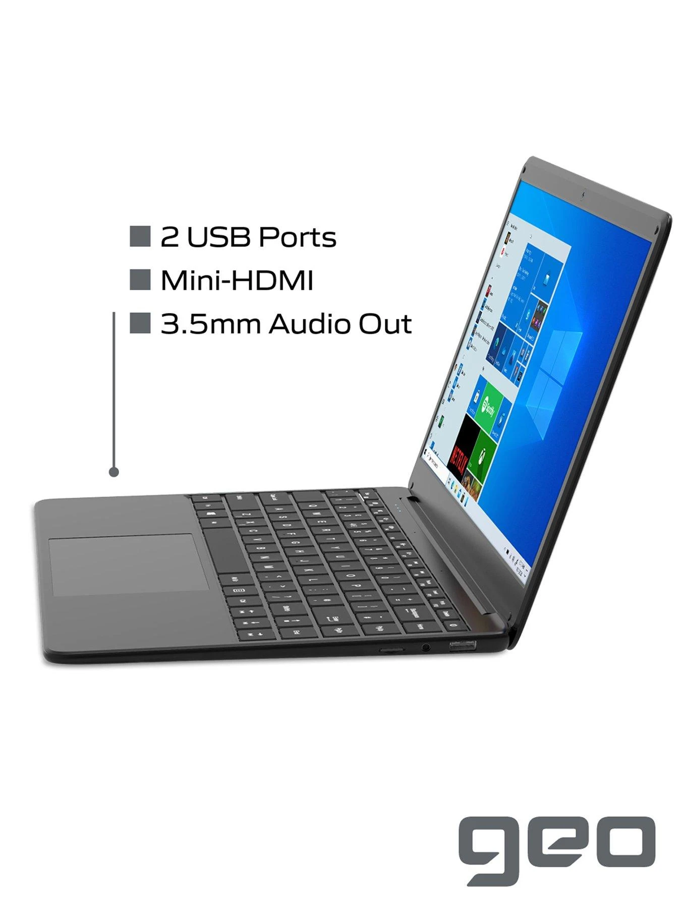 Geo GeoBook 140 14-inch HD Windows 10 Laptop, Intel Celeron Dual Core, 4GB RAM, 64GB Storage With Optional Norton 360 (1 Year) - Image 5