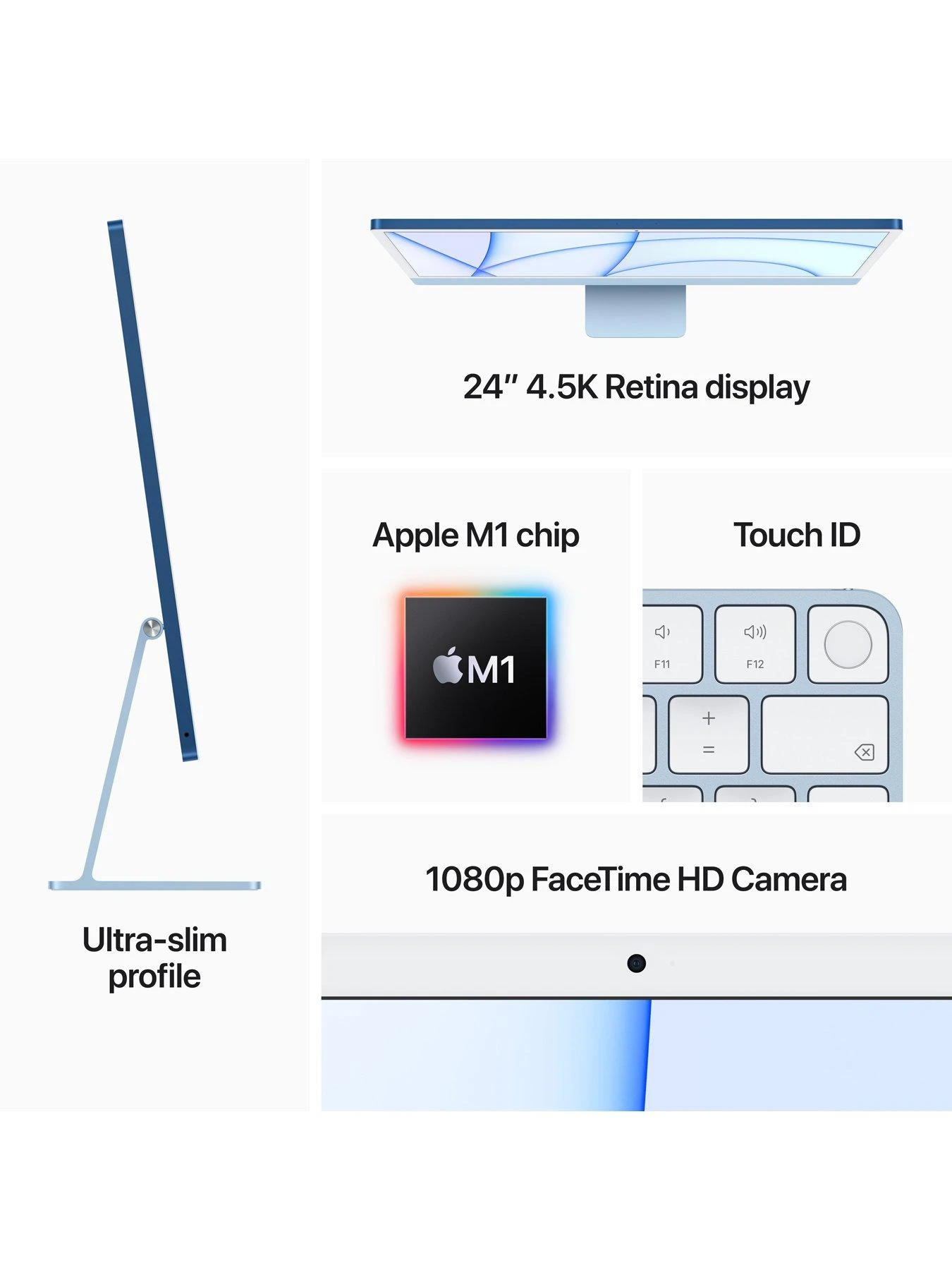 Apple IMac (M1, 2021) 24 Inch With Retina 4.5K Display, 8-core CPU, 8-core GPU, 512Gb Storage - Blue - Image 5