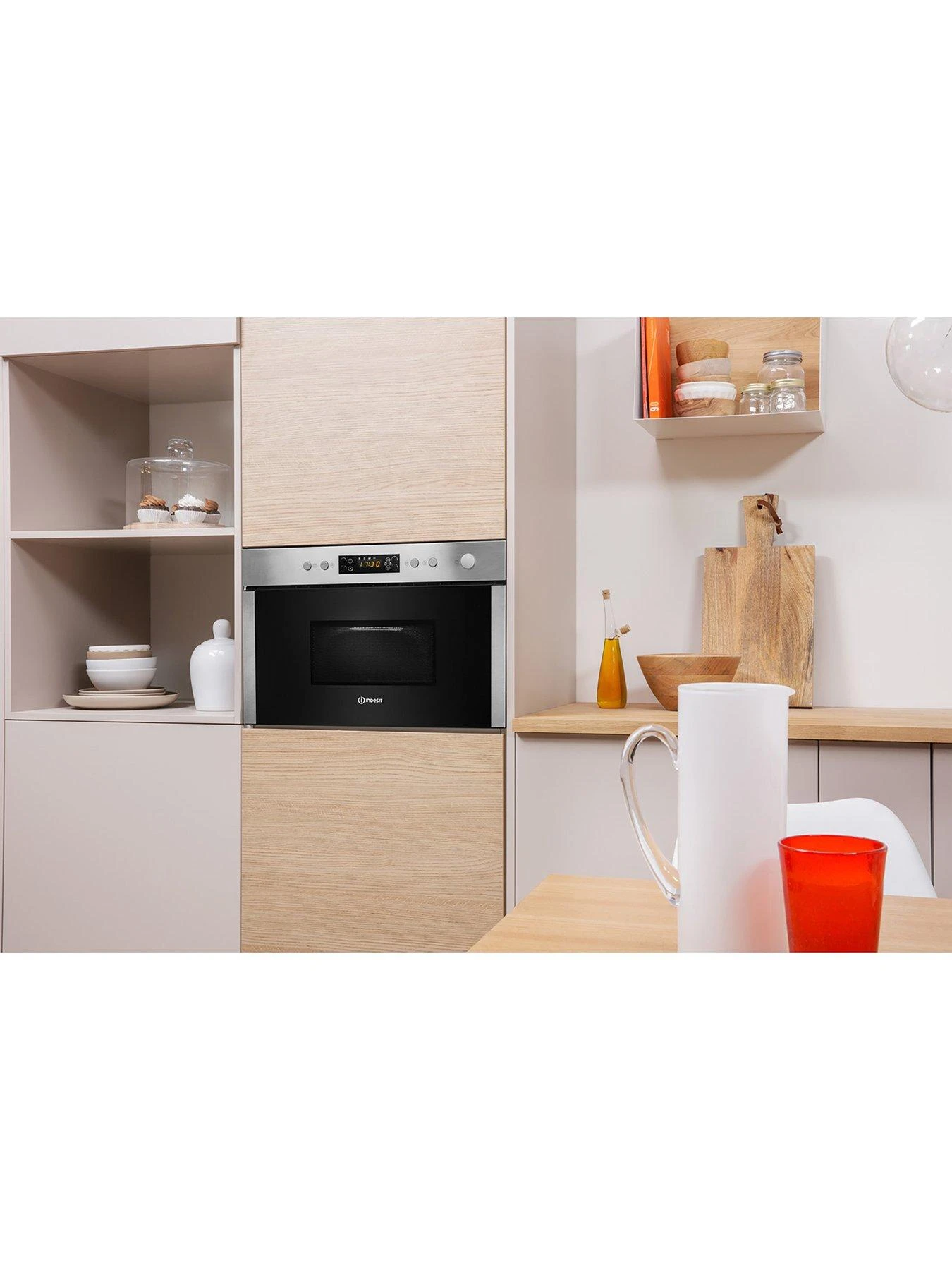 Indesit MWI5213IX 60cm Wide Built-in Microwave With Grill - Stainless Steel - Image 3