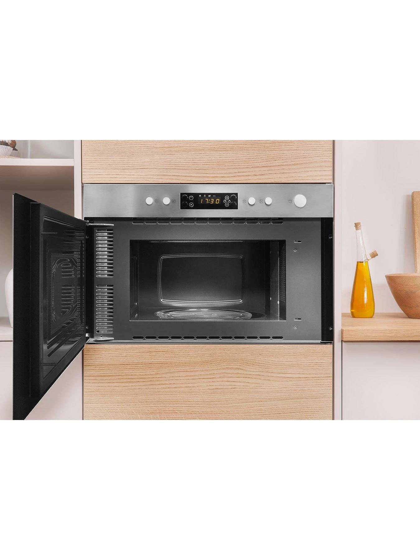 Indesit MWI5213IX 60cm Wide Built-in Microwave With Grill - Stainless Steel - Image 6