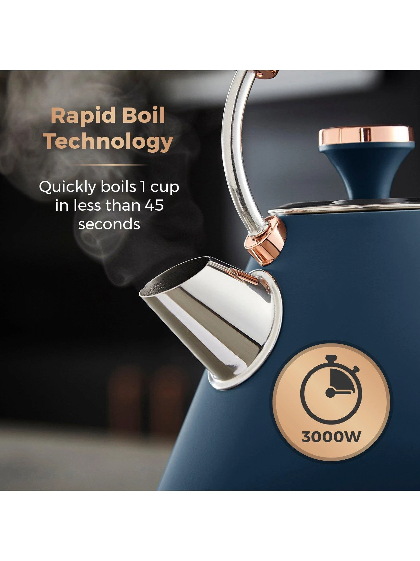 Tower Cavaletto 1.7L Pyramid KettleĀ - Midnight Blue - Image 4