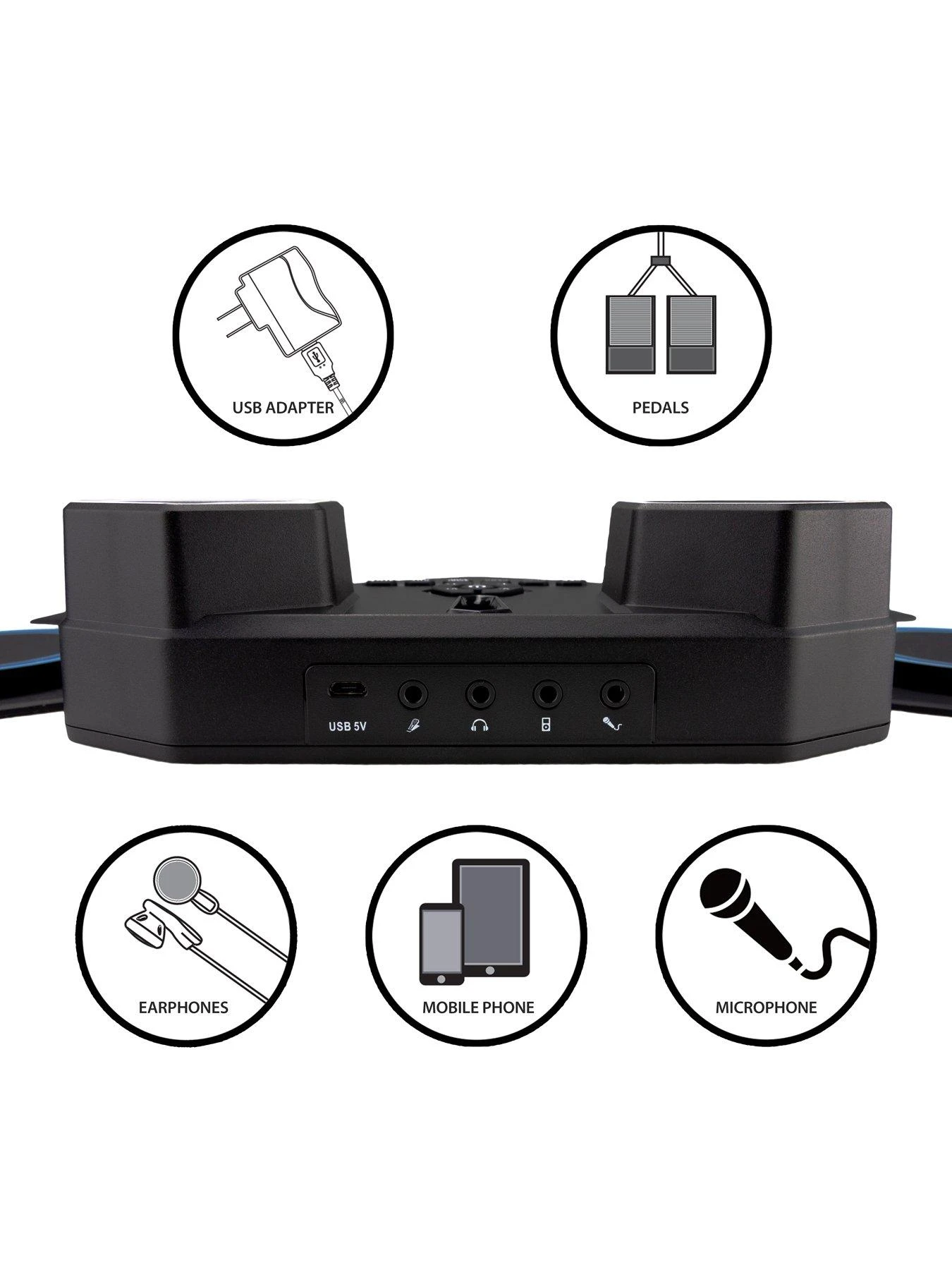 RockJam Rechargeable Bluetooth Roll Up Drum Kit With Inbuilt Speakers & Drumsticks - Image 4