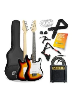 3rd Avenue 3/4 Size Electric Guitar Ultimate Kit With 10W Amp - 6 Months FREE Lessons - Sunburst
