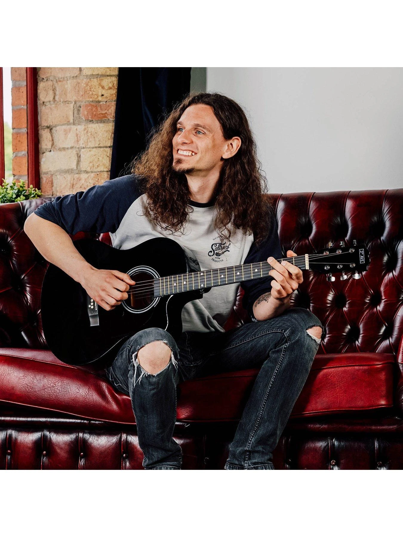 3rd Avenue Cutaway Acoustic Guitar Pack - Black - Image 5