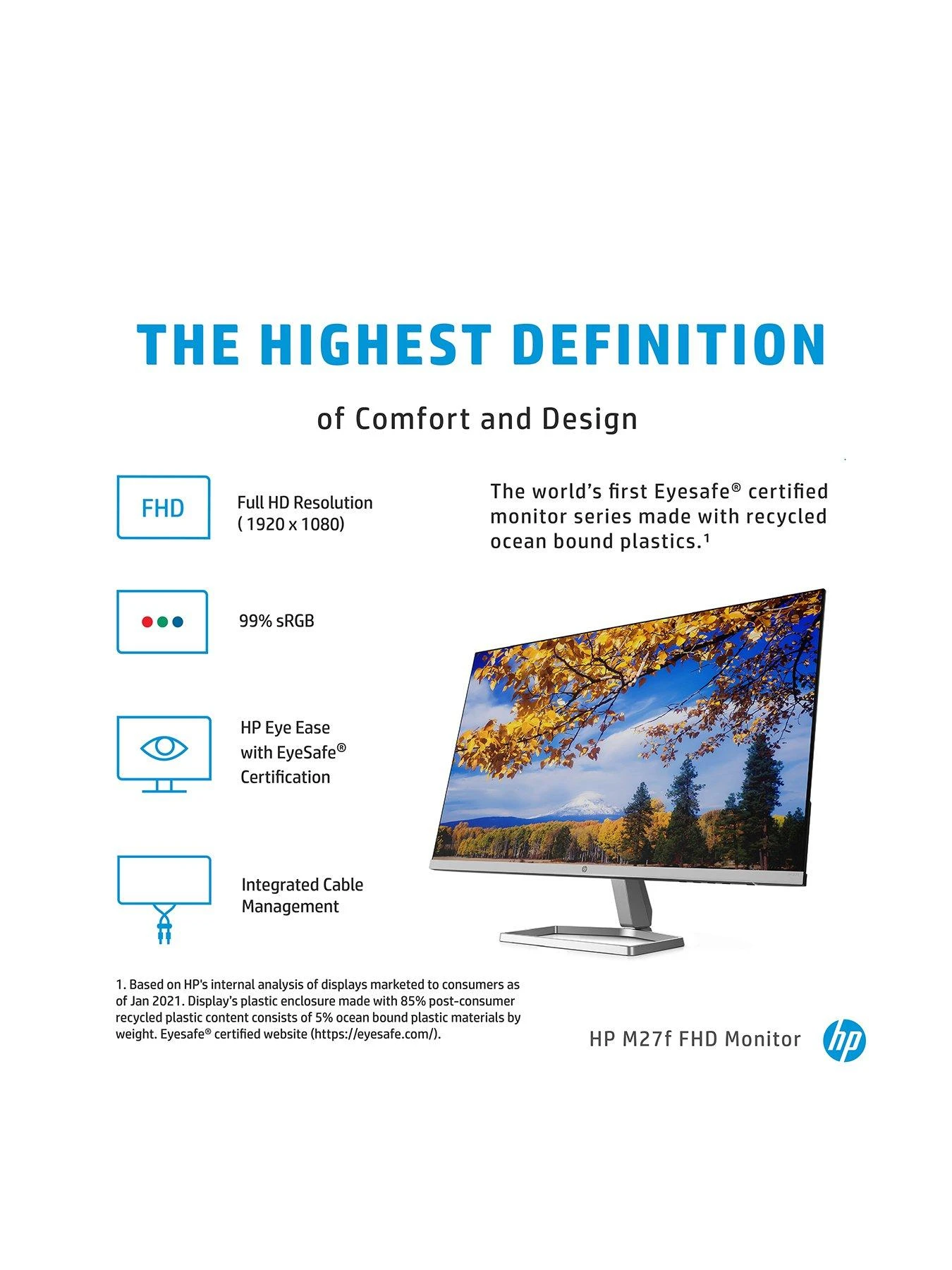 HP M27f 27in Full HD IPS Monitor (HDMI, VGA) - Image 2