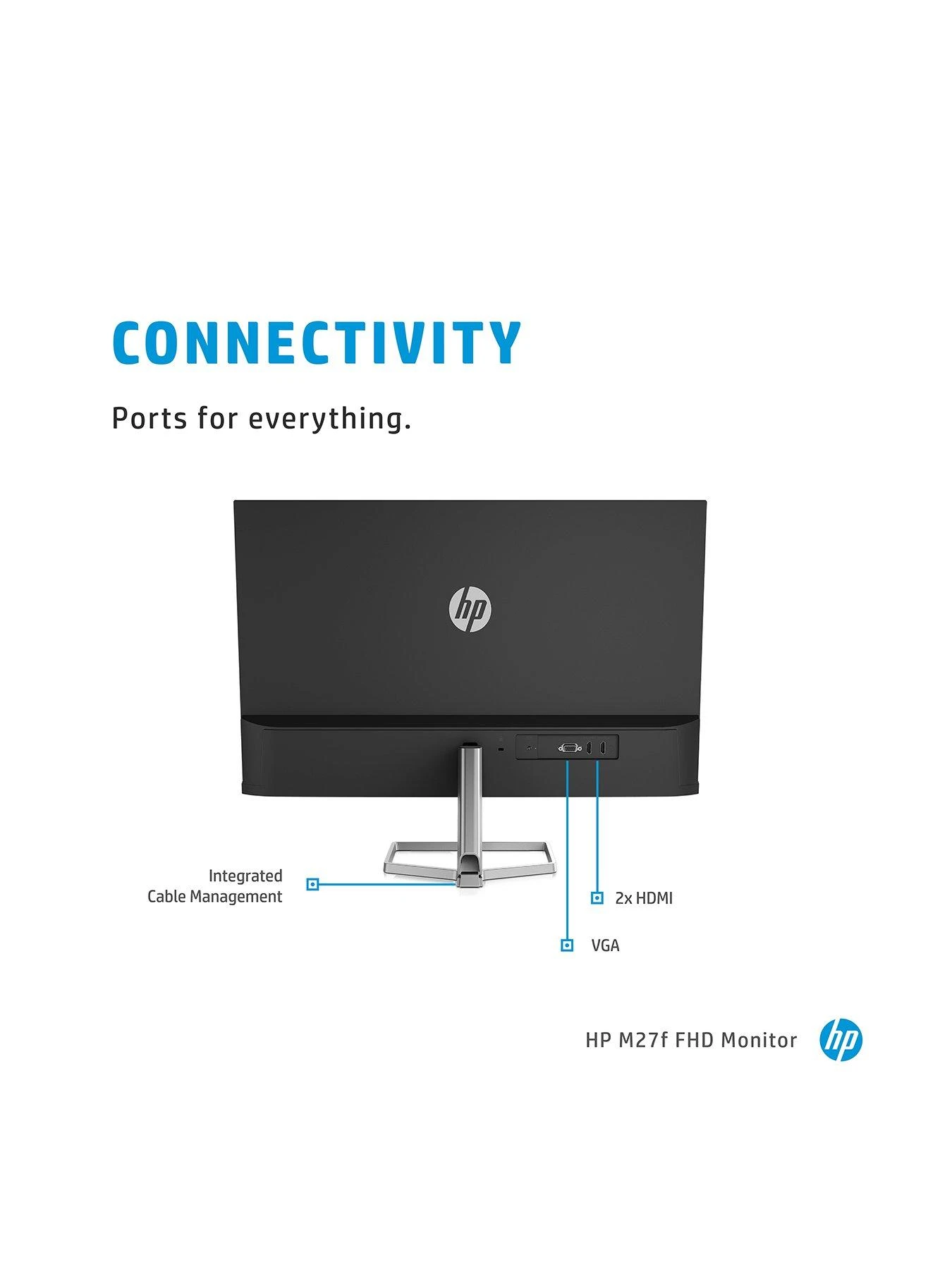 HP M27f 27in Full HD IPS Monitor (HDMI, VGA) - Image 3