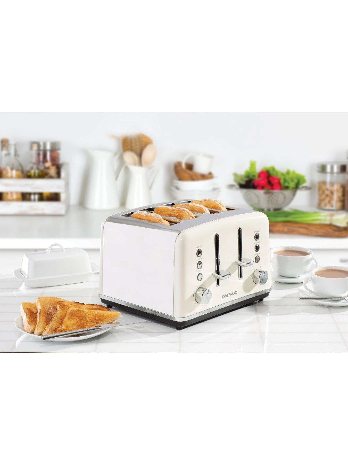 Daewoo Kensington Cream Triple Pack- Microwave, Kettle And Toaster Set - Image 6