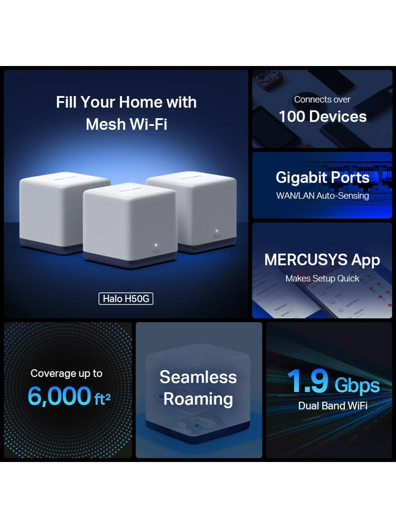 TP-Link TP Link Mercusys Halo H50G (3-Pack) - Image 5