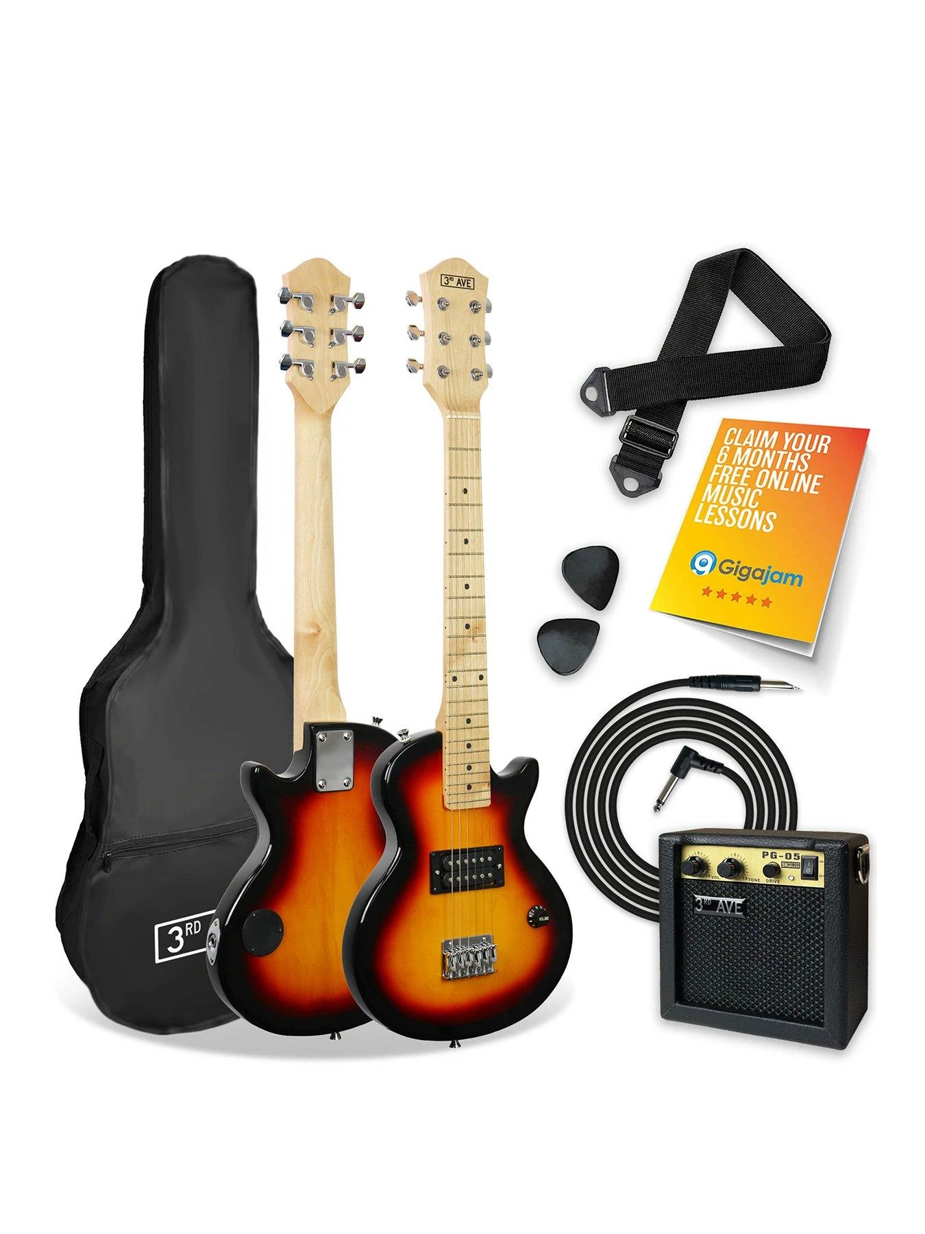 3rd Avenueđź›’ Junior Electric Rock Guitar Pack - Sunburst