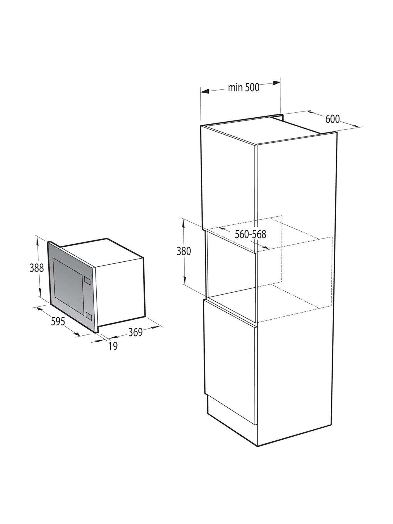 Hisense HB25MOBX7GUK Built-in Microwave With Grill - Black - Image 5