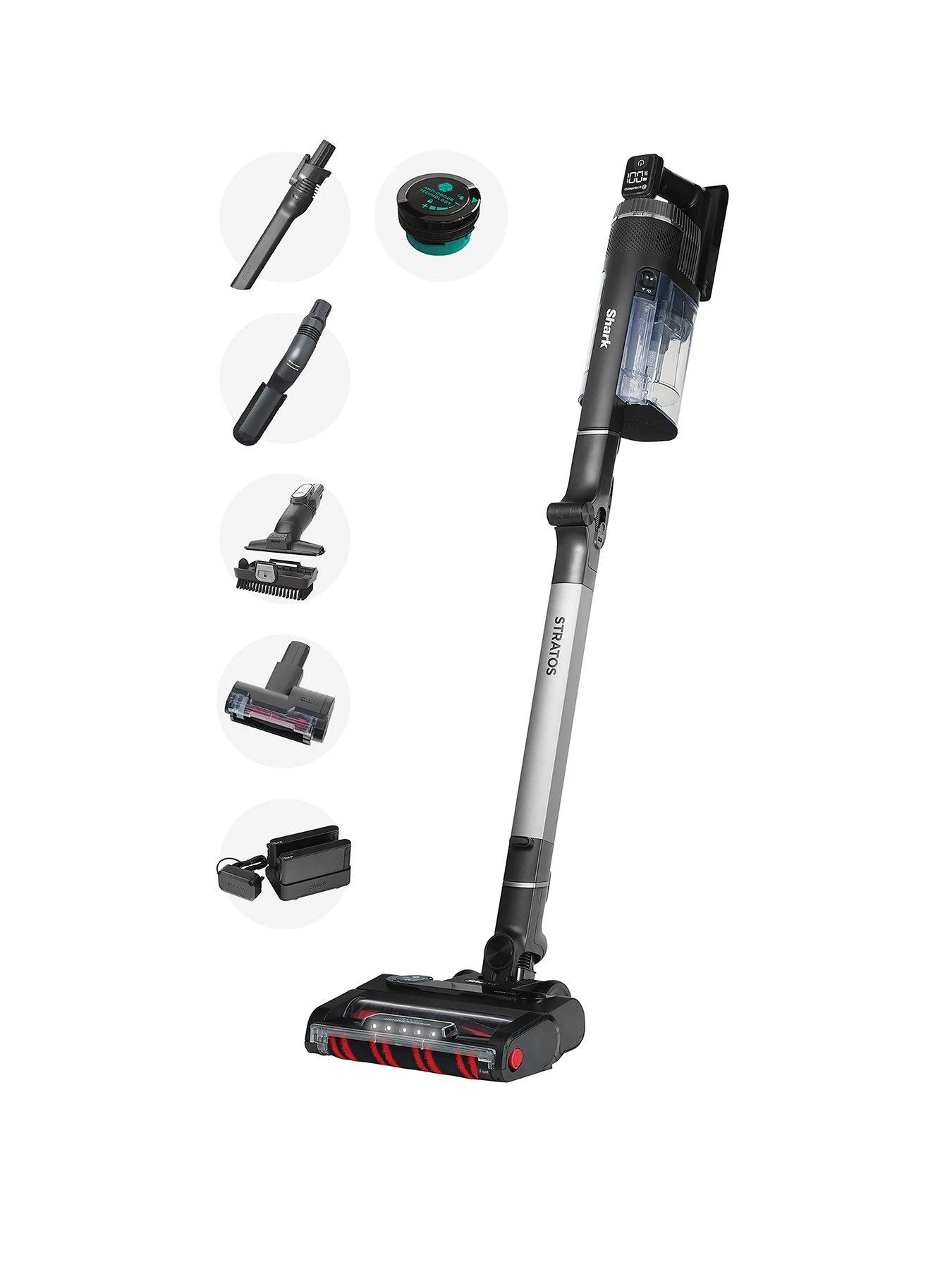 Shark Stratos Cordless Stick Vacuum With Anti Hair-Wrap Powerfins Technology And Flexology True Pet Brush 120 Mins
