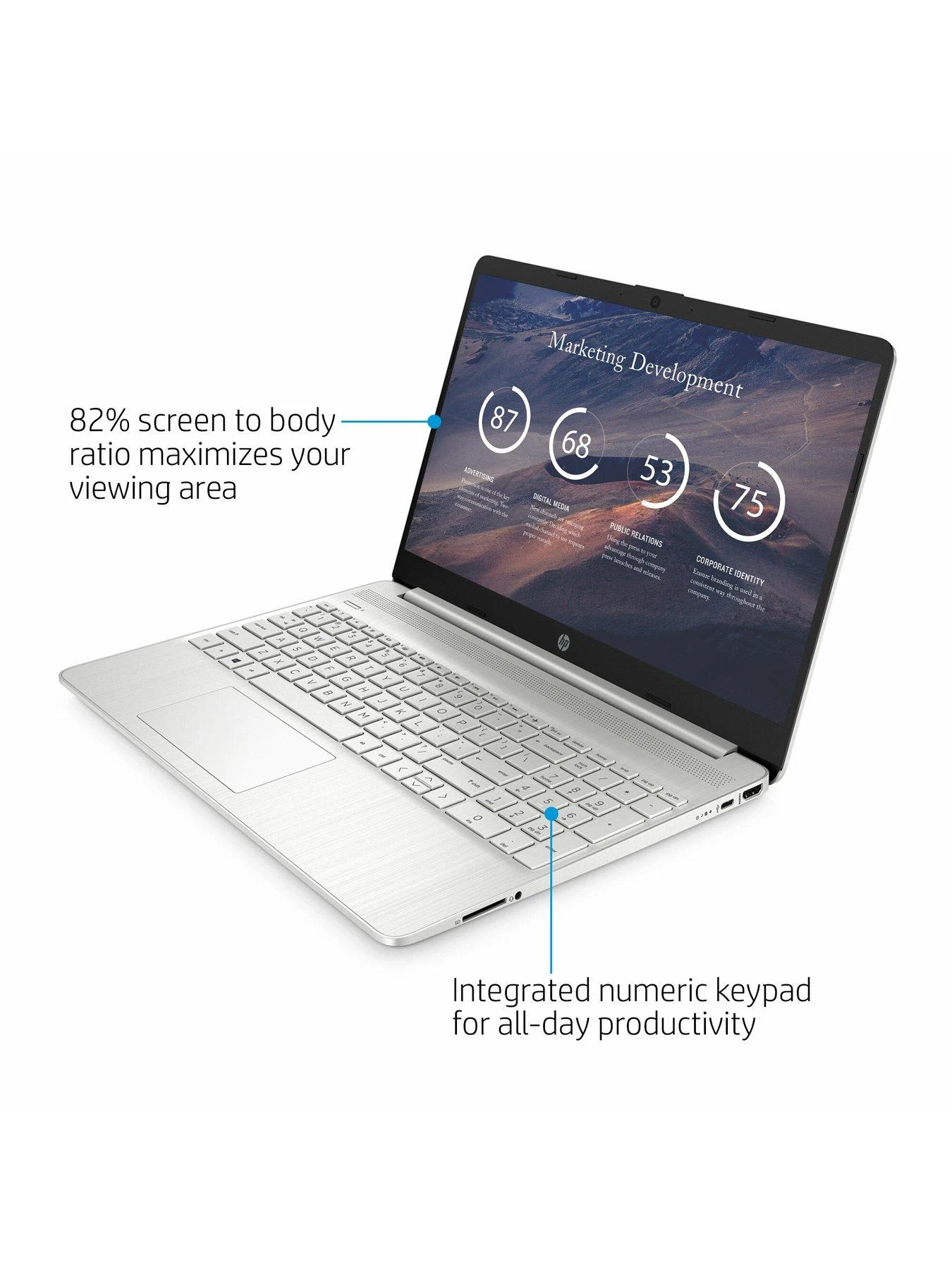 HP Laptop 15s-fq2037na - 15.6in FHD, Intel Core I5-1135G7, 8GB RAM, 256GB SSD - Silver - Image 4
