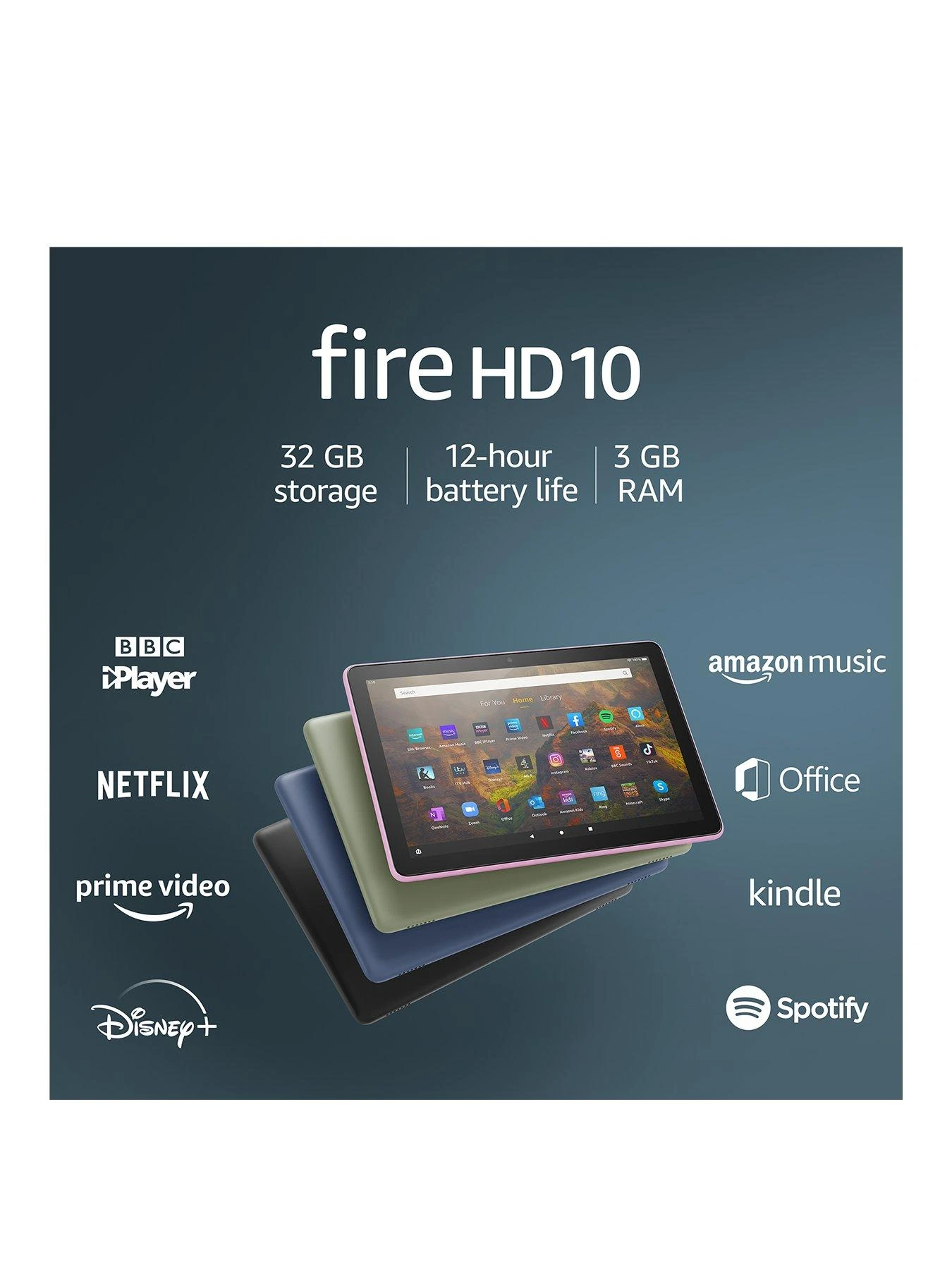 Amazon Fire HD 10 Tablet , 10.1" 1080p Full HD Display, 32 GB - With Ads - Image 2