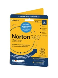 Norton 360 Deluxe With Utilities Ultimate - 5 Devices 1 Year Subscription With Automatic Renewal
