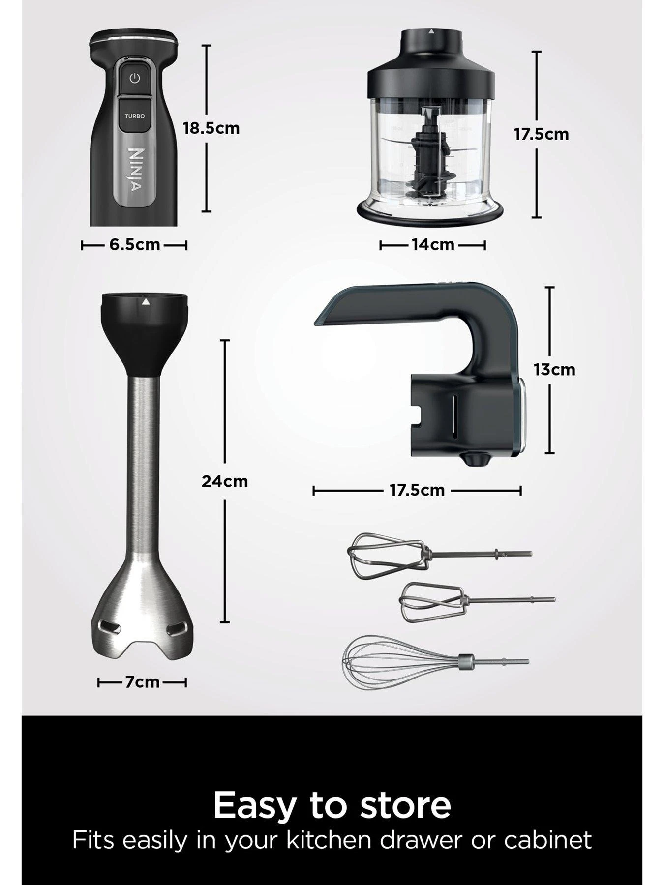 NINJA Foodi 3-in-1 Hand Blender, Mixer & Chopper CI100UK - Image 6