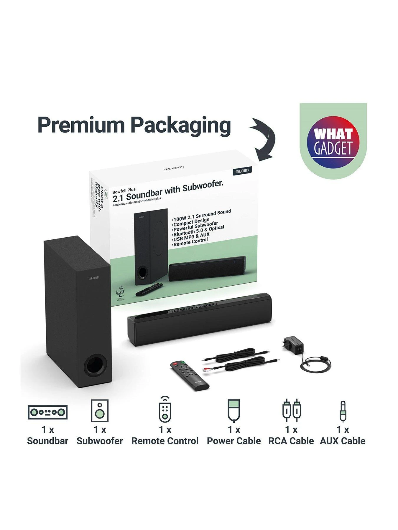 Majority Bowfell Plus Soundbar & Sub 100W - Image 2