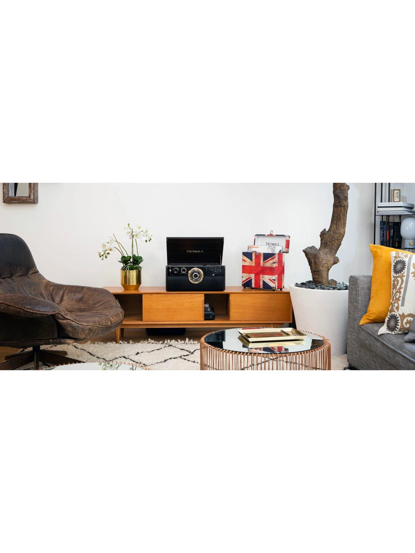 Victrola Empire 6-in-1 Music Centre - Bluetooth Record Player With Built-In Stereo Speakers, Cassette, CD And Radio - Image 5