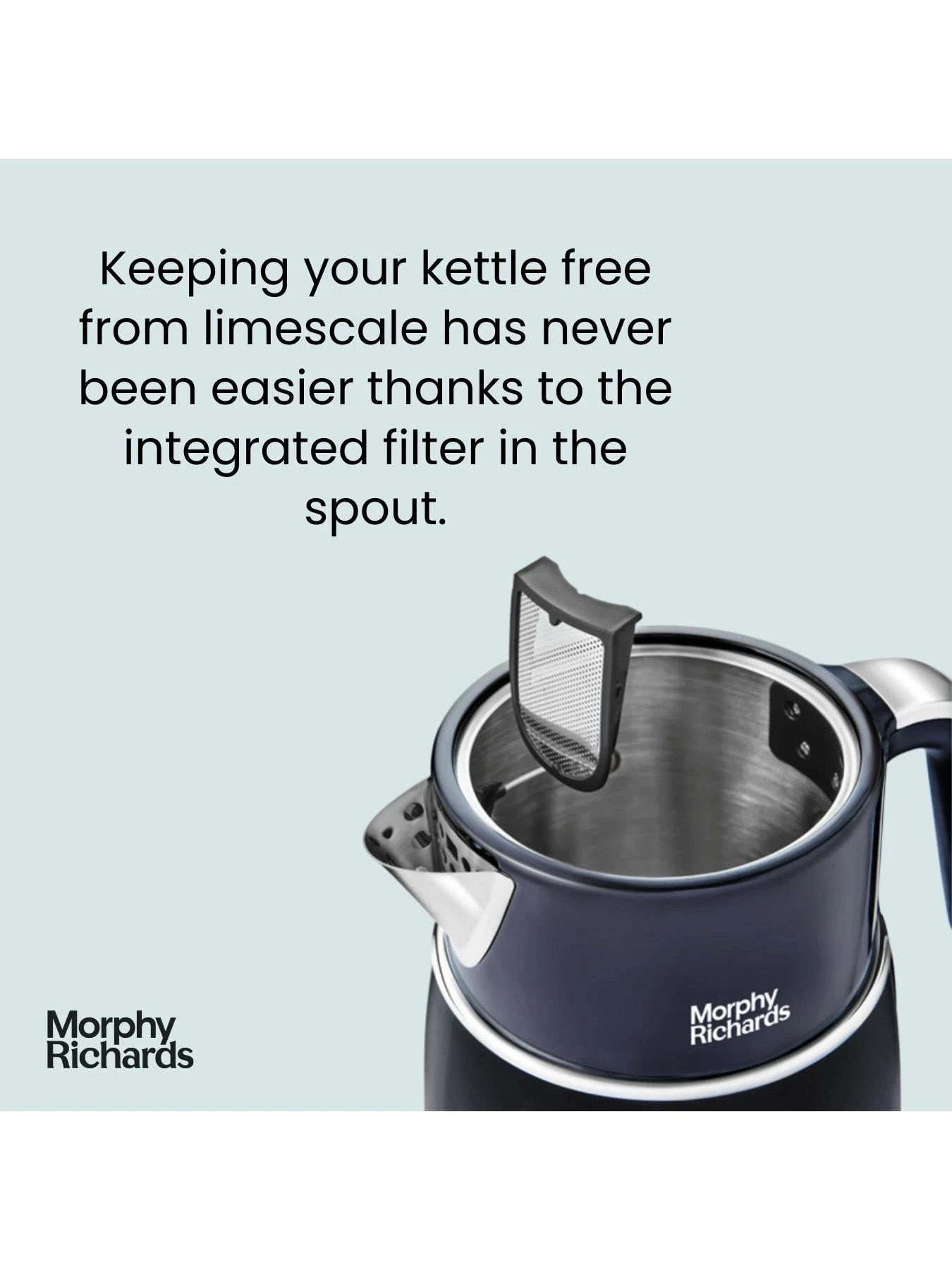 Morphy Richards Signature Matt Kettle Jug Kettle 3kW, Matt Midnight Blue - Image 4