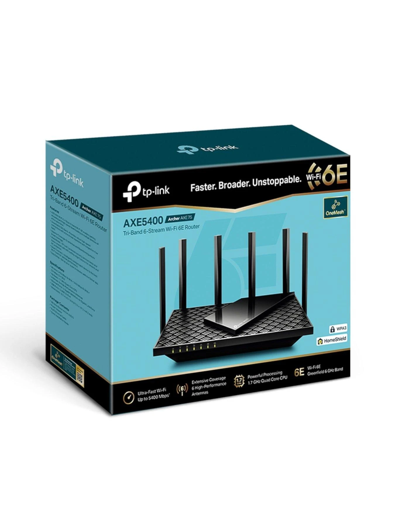TP-Link TP Link Archer AXE75 AX5400 Wi-Fi 6E Tri-Band Gigabit Router (for Cable) - Image 4