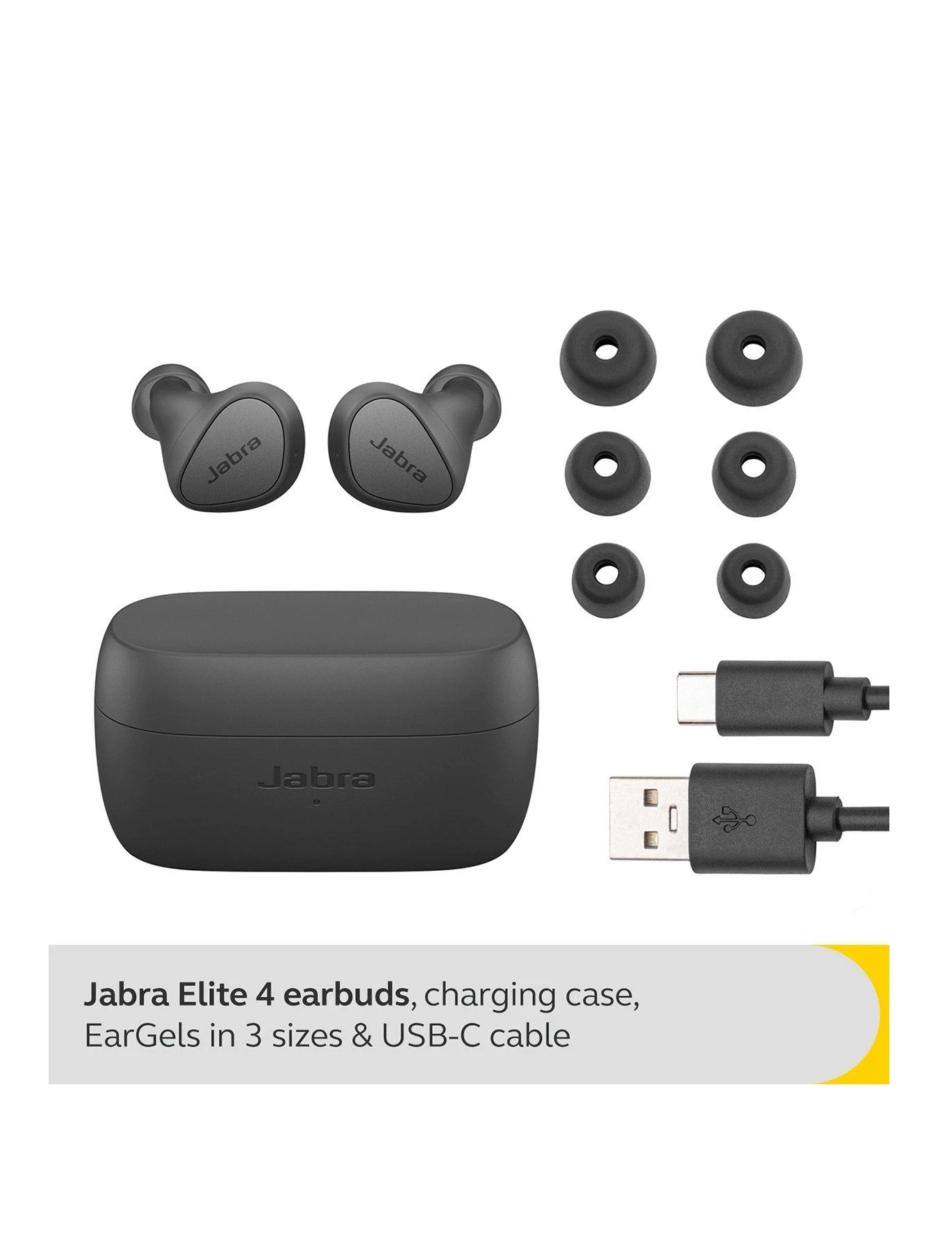Jabra Elite 4 Wireless Earbuds - Grey - Image 3