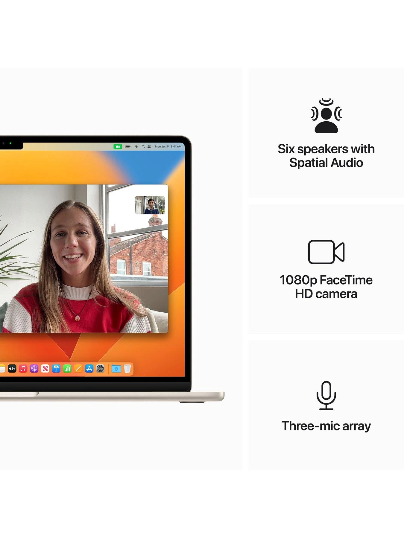 Apple MacBook Air (M2, 2023) 15-inch with 8-core CPU And 10-core GPU, 256GB - Starlight - Image 4