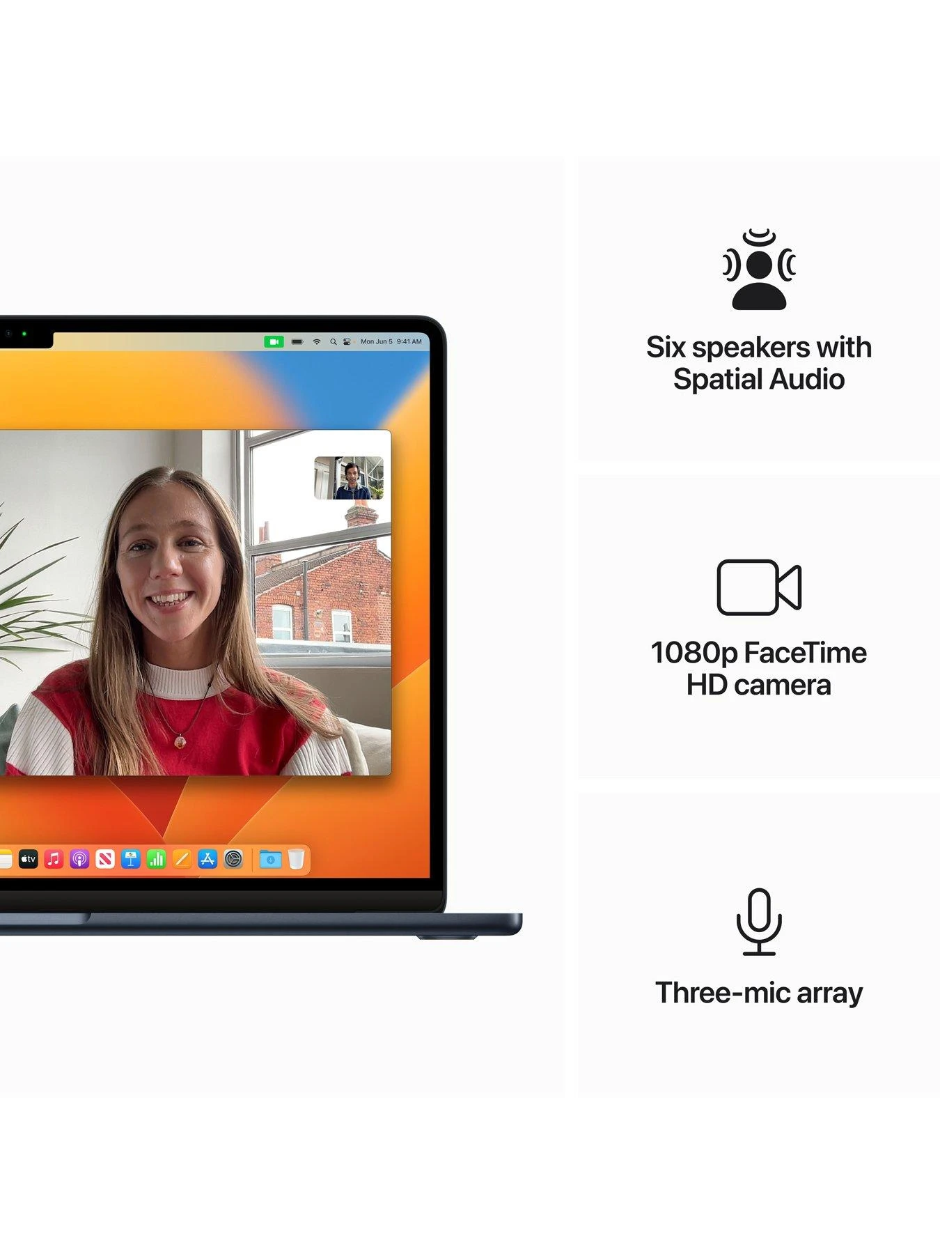 Apple MacBook Air (M2, 2023) 15-inch with 8-core CPU And 10-core GPU, 256GB - Midnight - Image 4