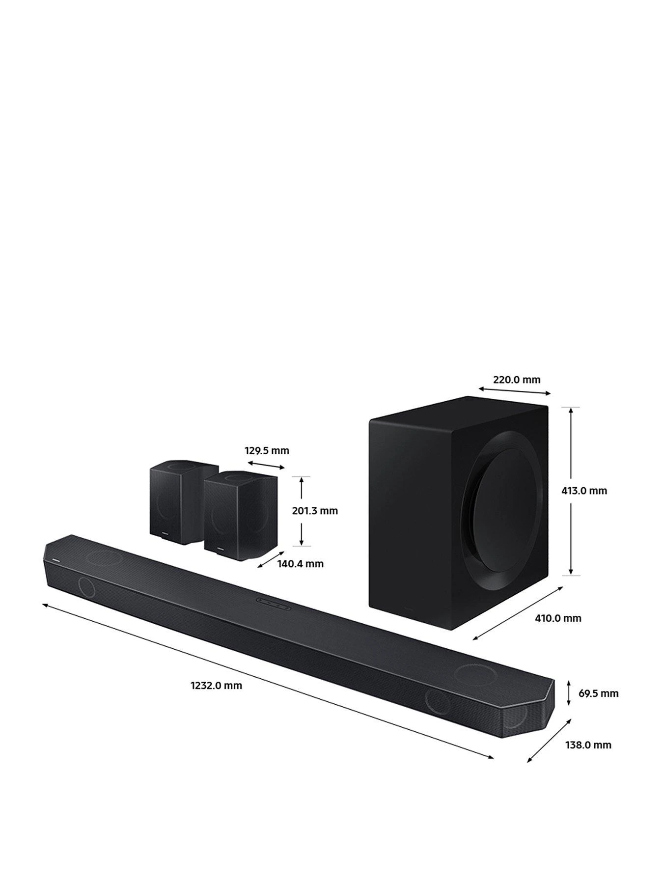 Samsung HW-Q990C 11.1.4ch Wireless Dolby Atmos Soundbar With Rear Speakers, Subwoofer And Q Symphony - Image 2
