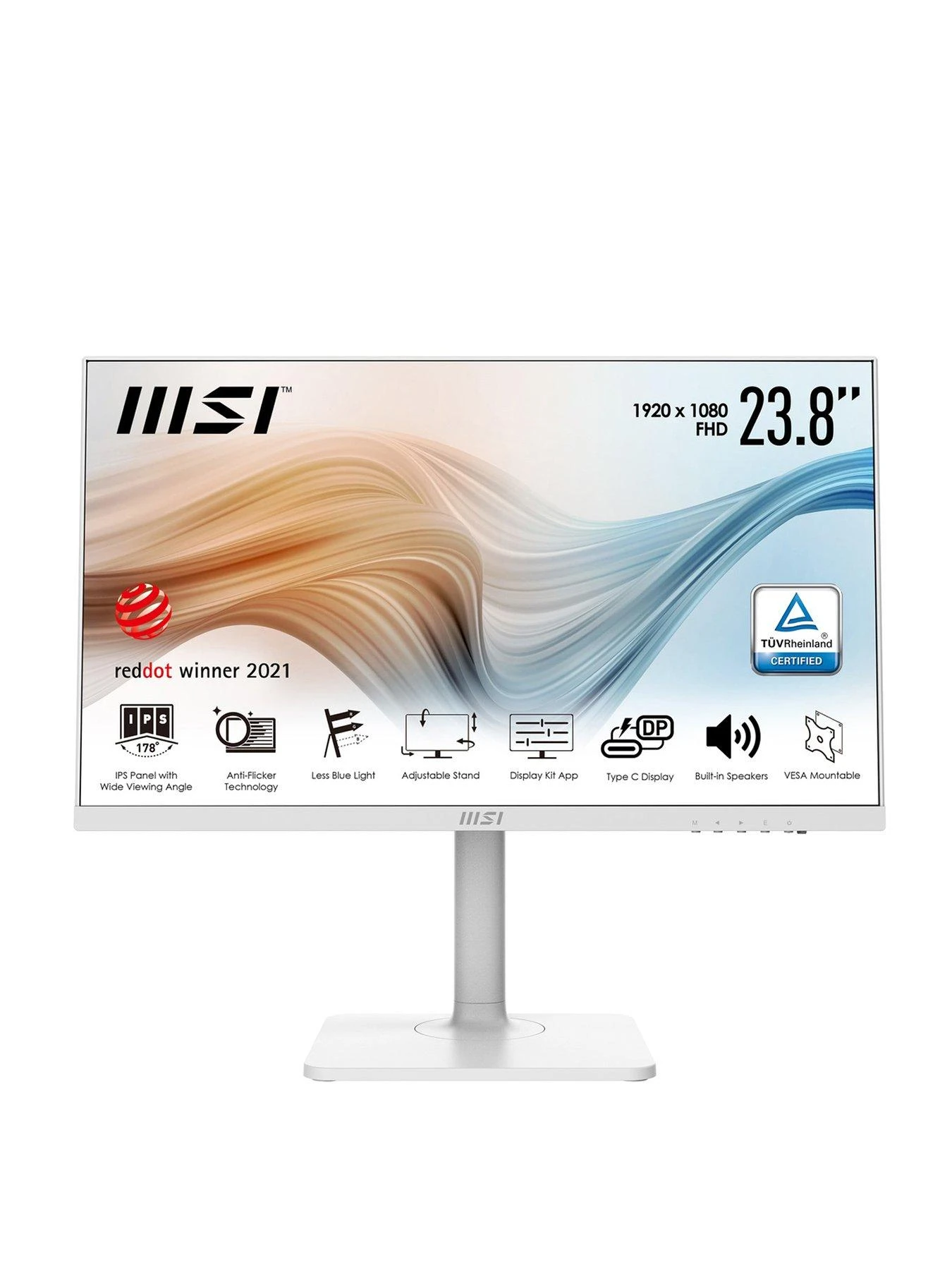 MSI Modern MD241PW 23.8 Inch, Full HD, 75Hz, IPS, USB Type-C, Monitor With Adjustable Stand & Built-in Speakers