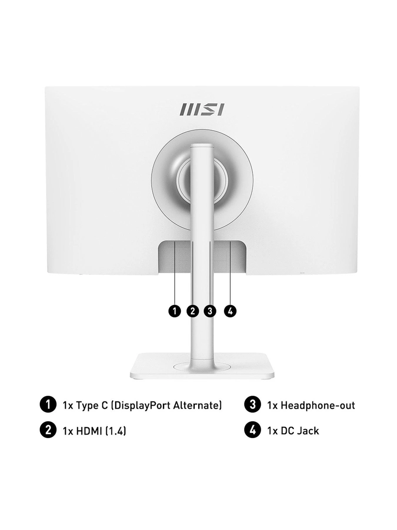 MSI Modern MD241PW 23.8 Inch, Full HD, 75Hz, IPS, USB Type-C, Monitor With Adjustable Stand & Built-in Speakers - Image 2