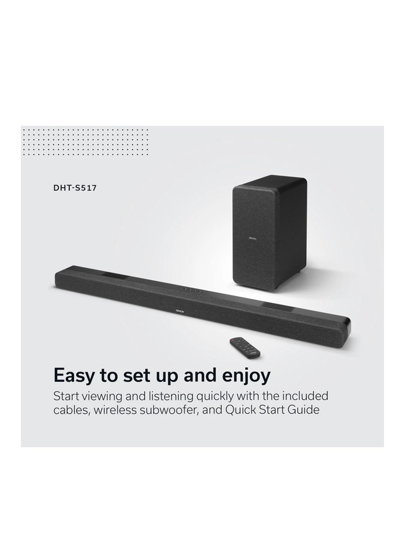 Denon DHT-S517 Dolby Atmos Bluetooth Soundbar - Image 2