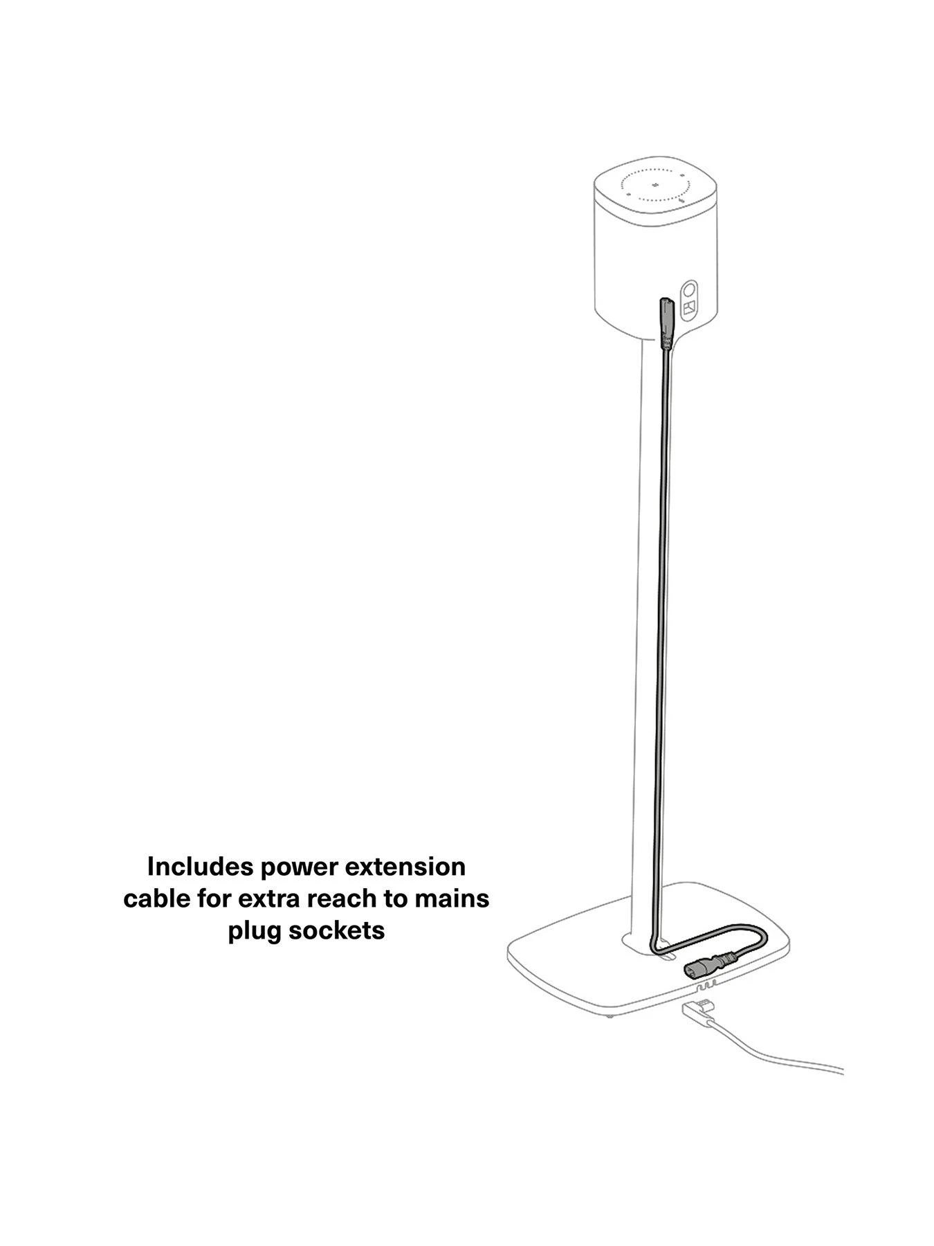 Flexson Floor Stand For Sonos One, One SL And Play1 - White (Single) - Image 3
