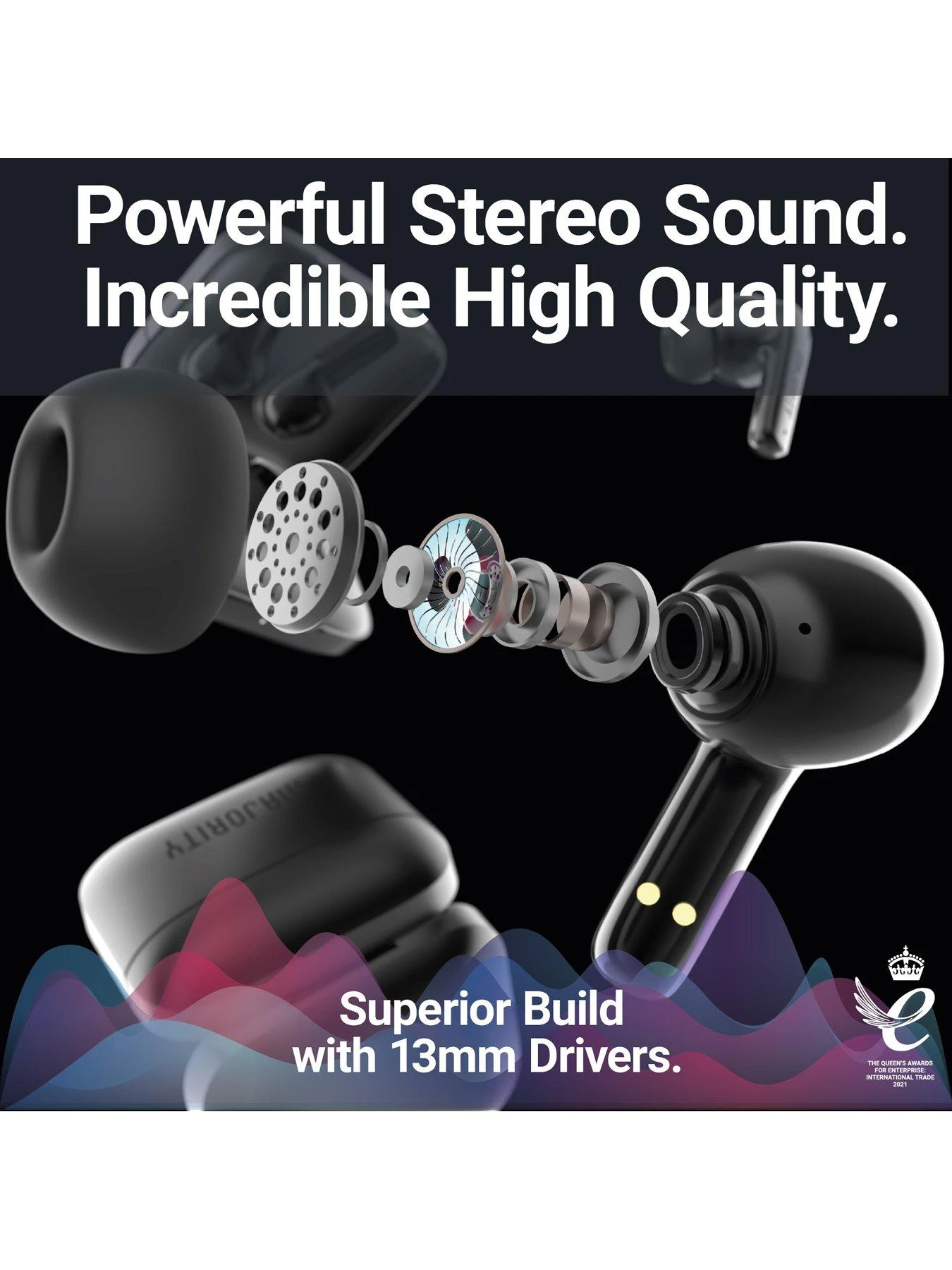 Majority TRU 1 Wireless Bluetooth Earbuds - Black - Image 5