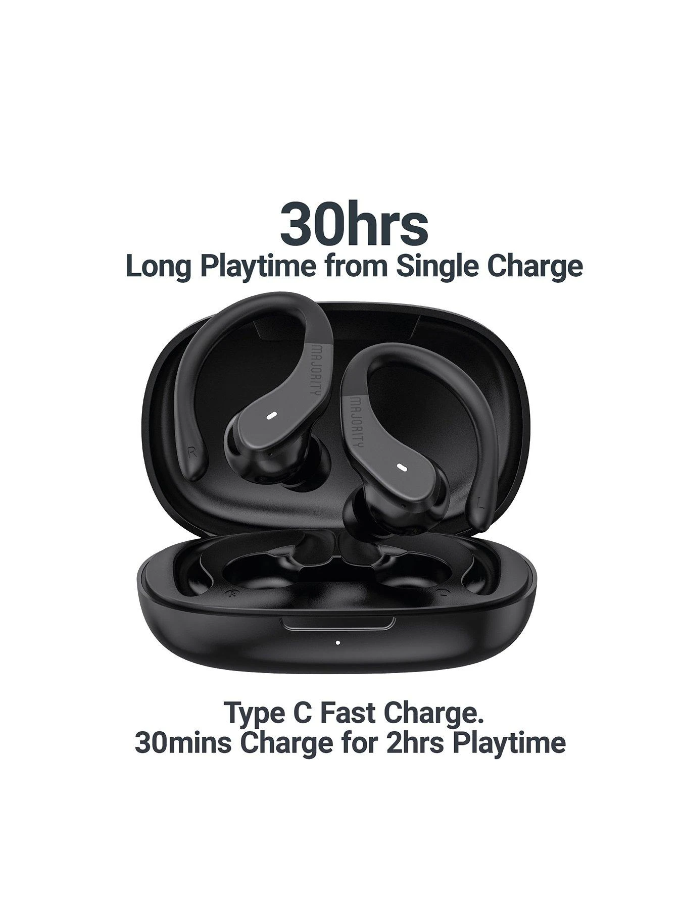 Majority Tru Sport TWS Earphones Black - Image 3