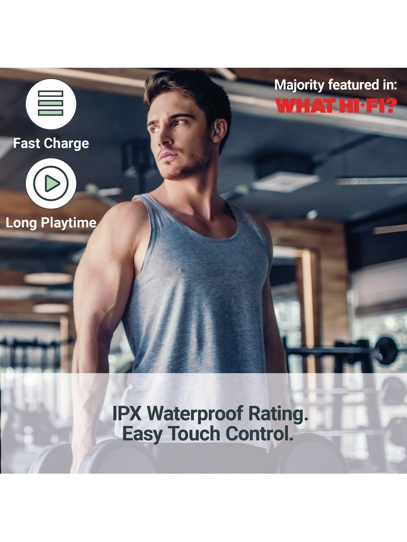 Majority Tru Sport TWS Earphones Black - Image 5