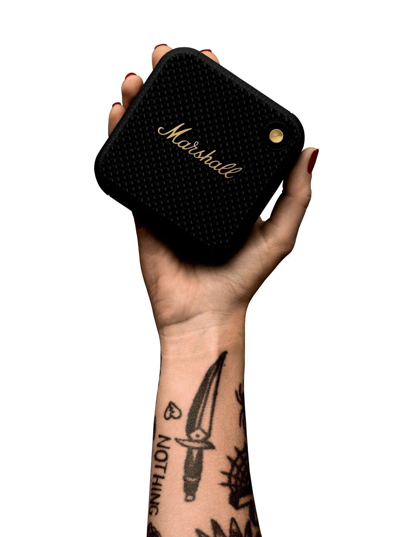 Marshall Willen Portable Bluetooth Speaker - Black & Brass - Image 4