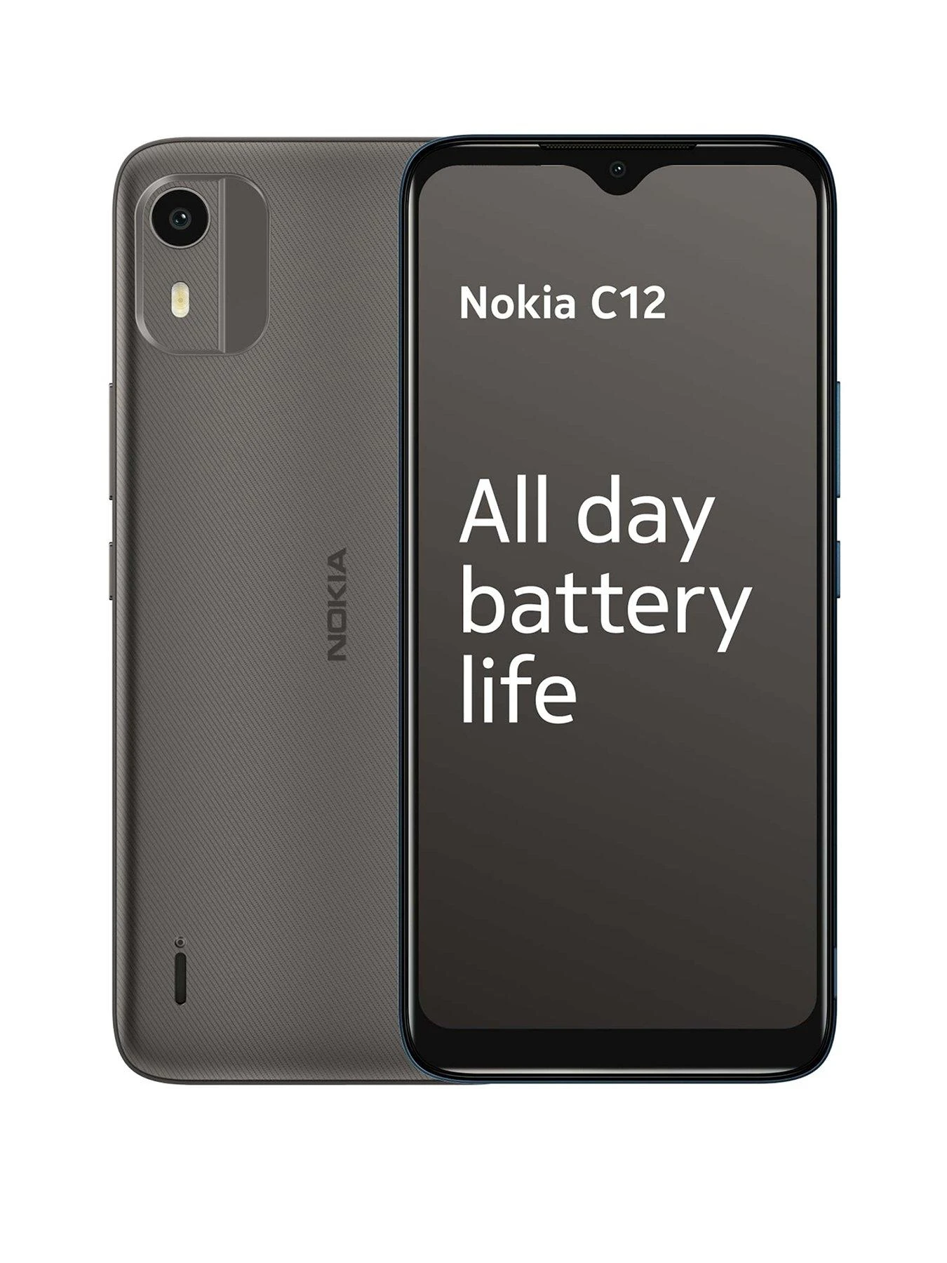 Nokia C12 64GB Storage, Dual SIM - Charcoal