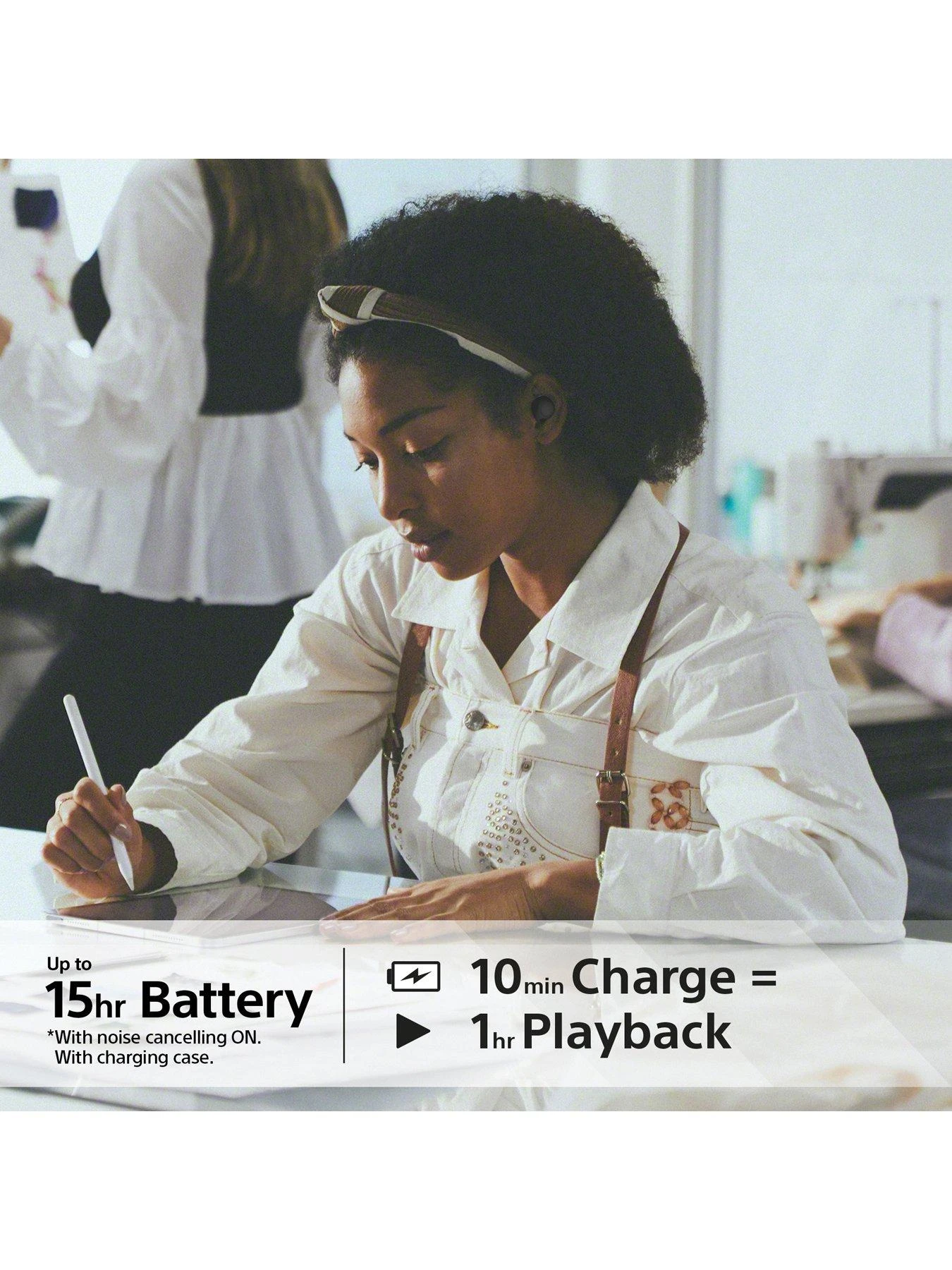 Sony WF-C700N True Wireless Noise Cancelling Earbuds - All-day Comfort - Up To 15H Battery Life With Charging Case - Black - Image 6