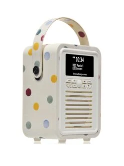 VQ Retro Mini Portable DAB Radio With Bluetooth - Polka Dot